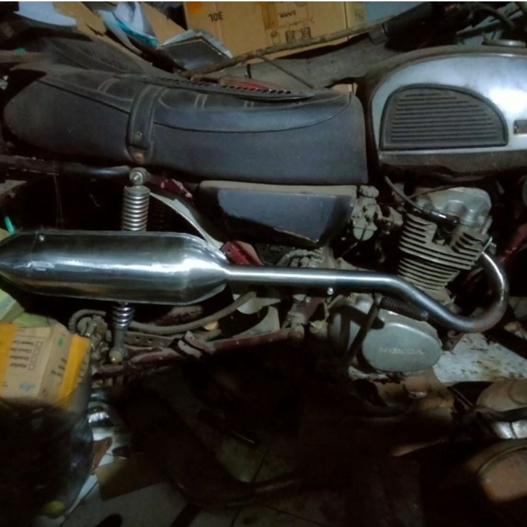 knalpot scrambler model cl 100 tanpa cover