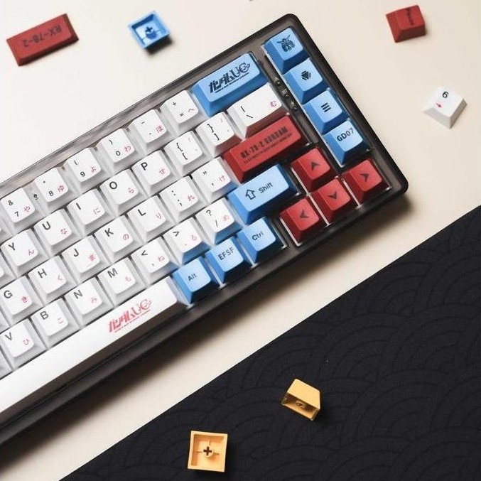Lengkapjaminan- Gundam Unicorn Pbt Dye Sub Keycaps Keycap Set