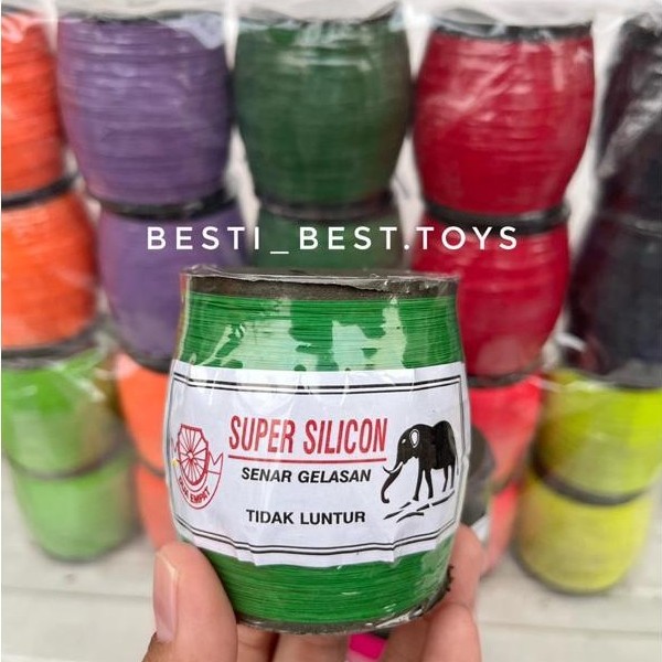 GRALINESYAH GELASAN SENAR SUPER SILICON BENANG LAYANGAN 1 PCS CAP PANTHER GAJAH COBRA PREMIUM