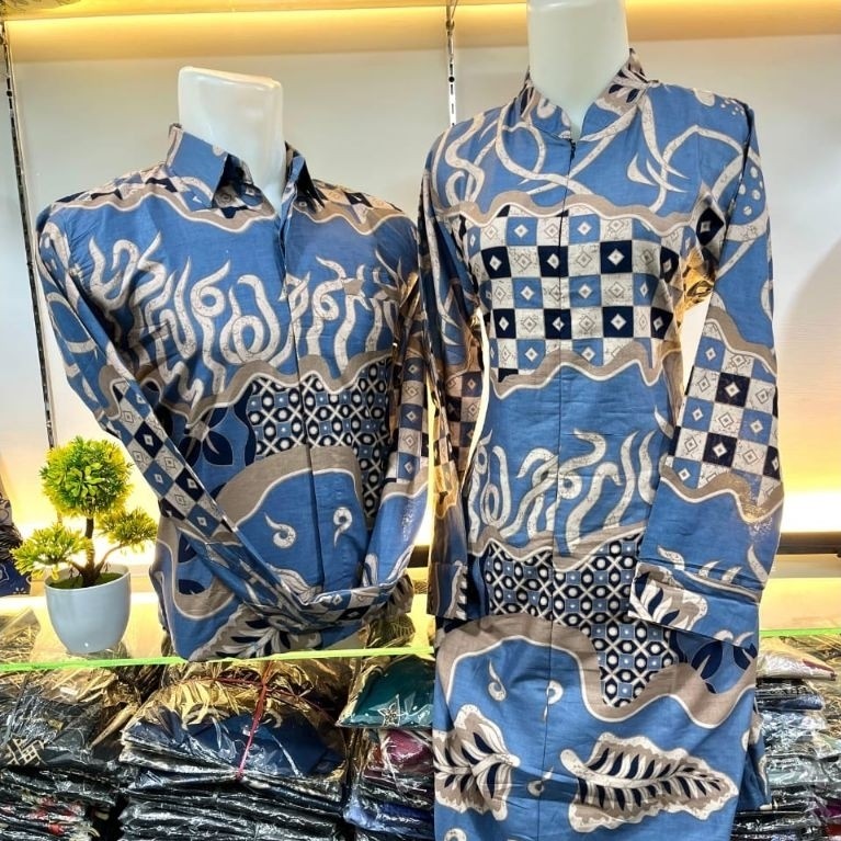 Batik cople  biru denim
