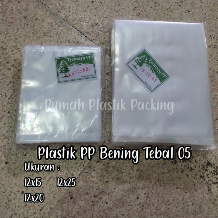 Plastik PP bening tebal 05 12x25/12x20/12x15 berat 250 gram plastik snack
