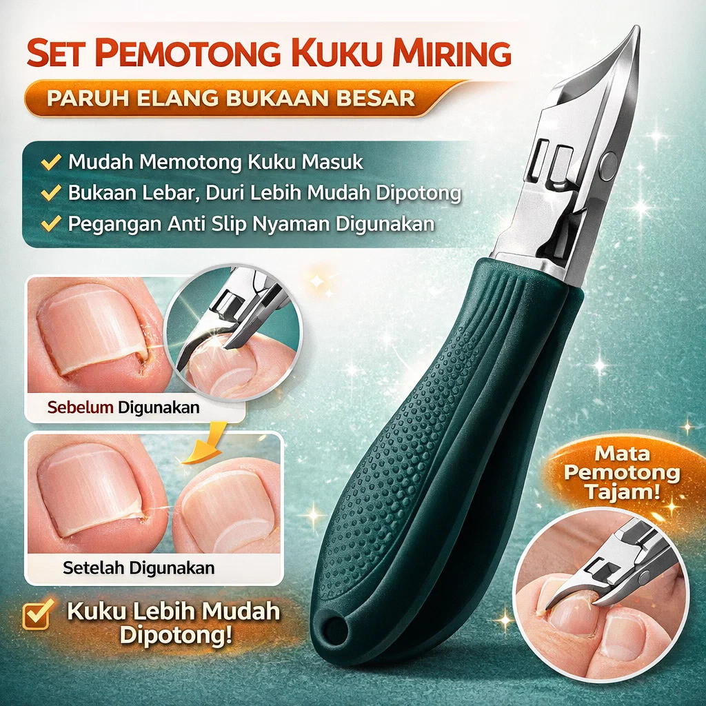 [Solusi Terbaik]Set Gunting Kuku Cantengan Spesial Potong Miring|Alat Potong Kuku Tumbuh ke Dalam|Me