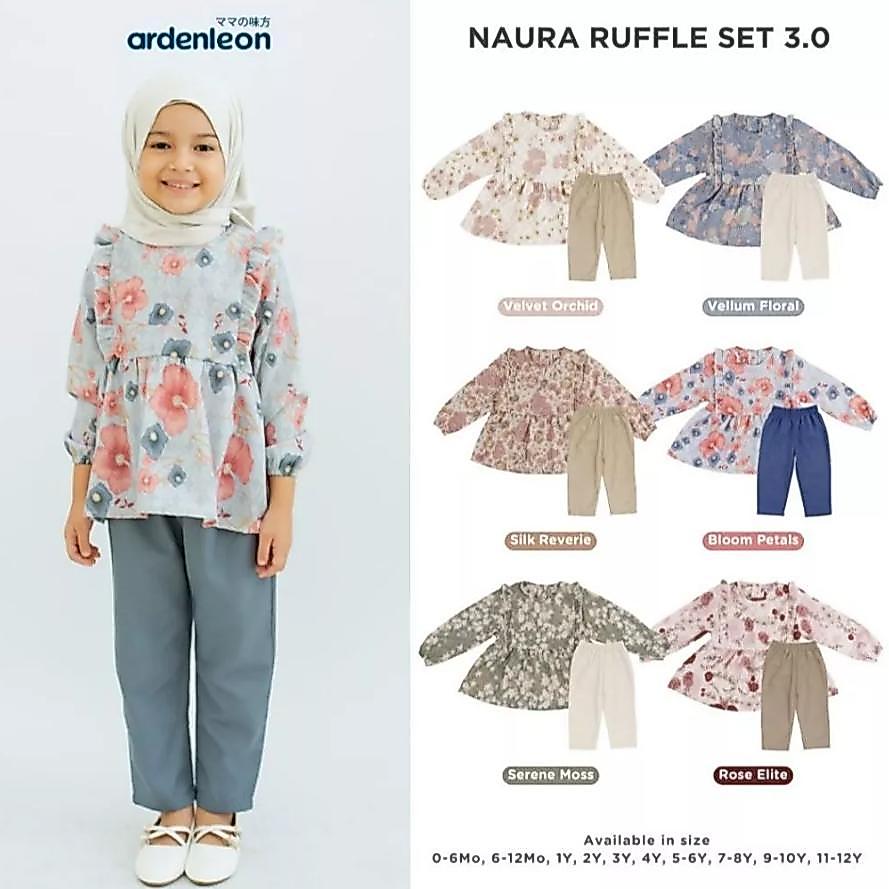 PENAWARAN SPESIAL Ardenleon 0-12 Tahun Naura Tunic Set / Setelan Panjang Family Raya Edition Lebaran