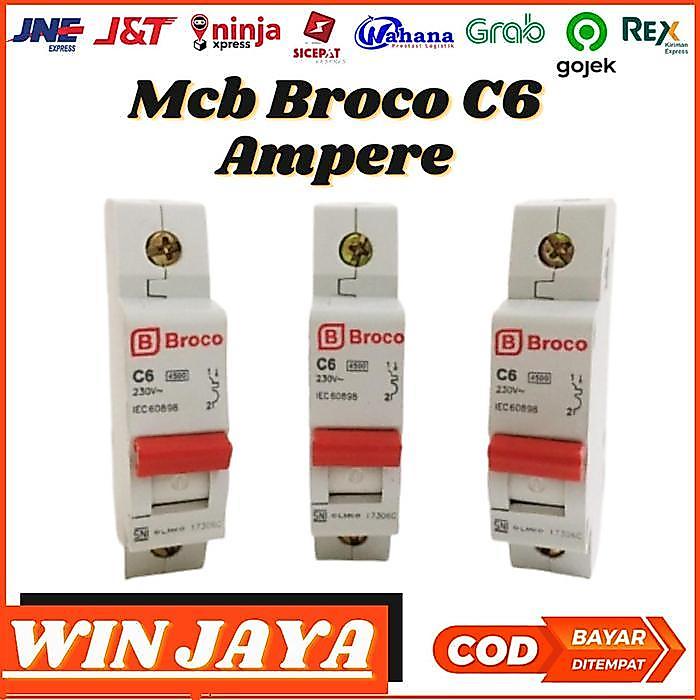 MCB BROCO C6 MCB SAKLAR LISTRIK BROCO C6 AMPERE 1 PHASE HEMAT