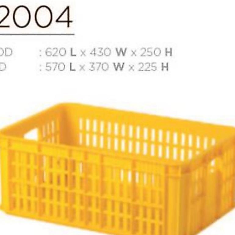 62X43X25 Box Container Rabbit 2004 Plastik Keranjang Industri Sayur Ikan Krat Buah