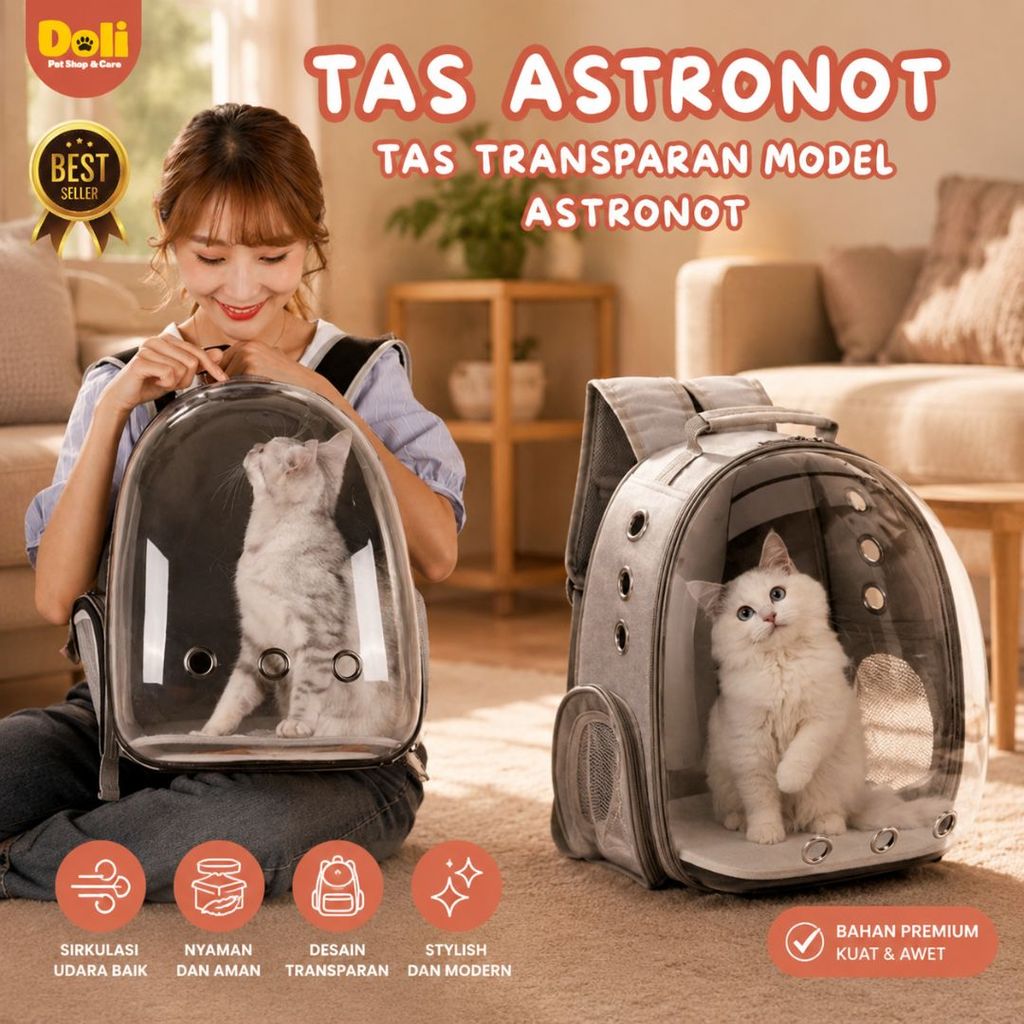 Ransel Tas Astronot Kucing Transparan Tas Astronaut Kucing Besar Pet Accessories Tas Kucing Astronot