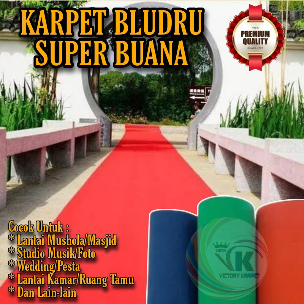 KARPET LANTAI BLUDRU POLOS MUSHOLA SUPER BUANA MURAH METERAN