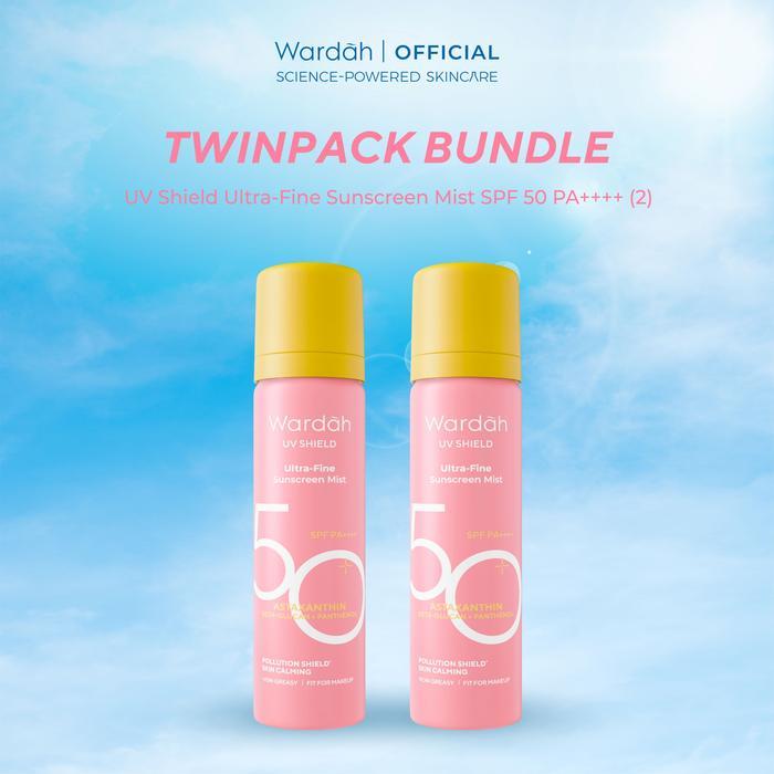 [BUY 2 GET 3 Free Micellar Water] TWINPACK Wardah UV Shield Airy Smooth Acne Calming Aqua Tone Up Ph
