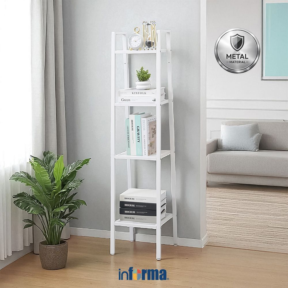 Informa Livie Rak Besi 4 Tingkat Storage Rack Metal Tempat Penyimpanan Serbaguna Rak Barang Organize