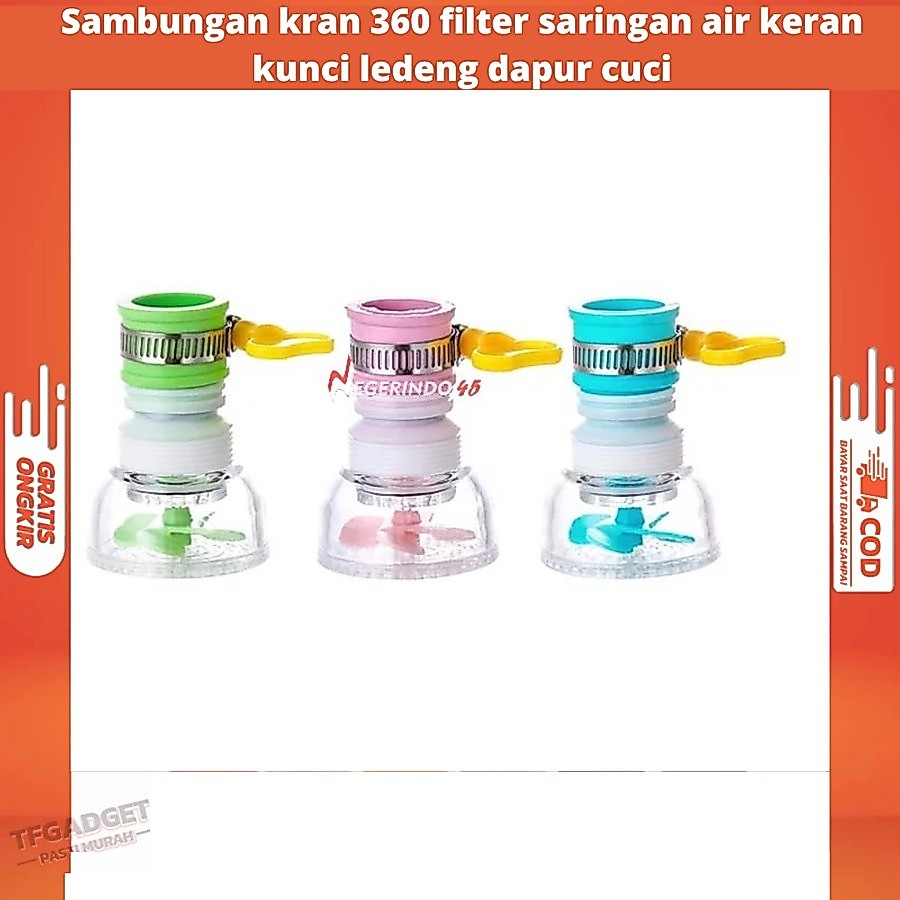 PAKET 3 PCS Sambungan kran 360 filter saringan air keran kunci ledeng dapur cuci