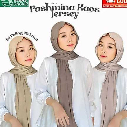 pashmina kaos premium/hijab jersy premium/jilbab pashmina instan/pashmina rayon/pashmina bagus murah