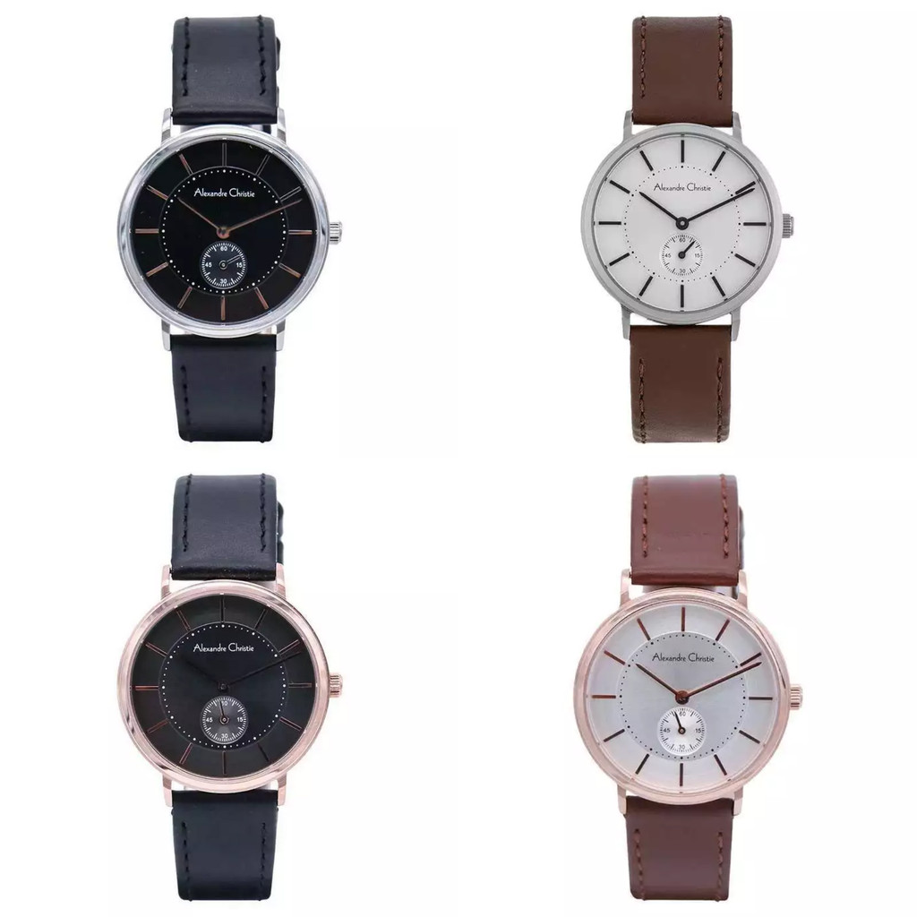 Jam Tangan Wanita Alexandre Christie AC 8493 / ac8493 / 8493 Leather Original