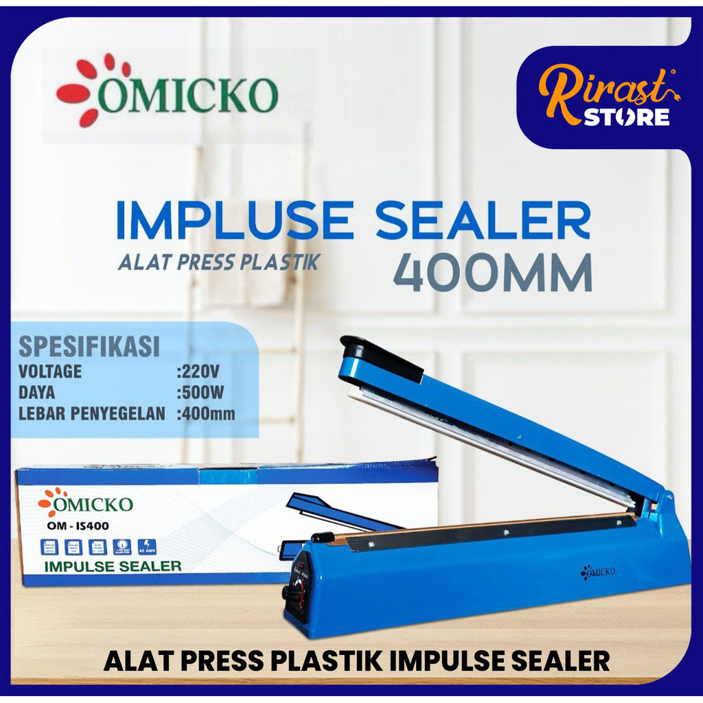 RIRAST - IMPULSE SEALER OMICKO OM-IS200 / OM-IS300 / OM-IS400 ALAT PRESS PLASTIK 200MM 300MM 400MM