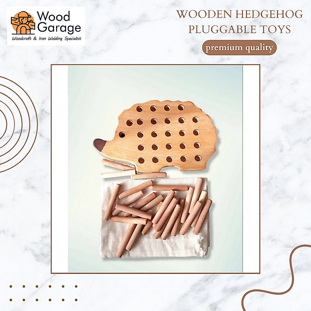 Montessori Wooden Hedgehog Pluggable Toys / Educational Toys