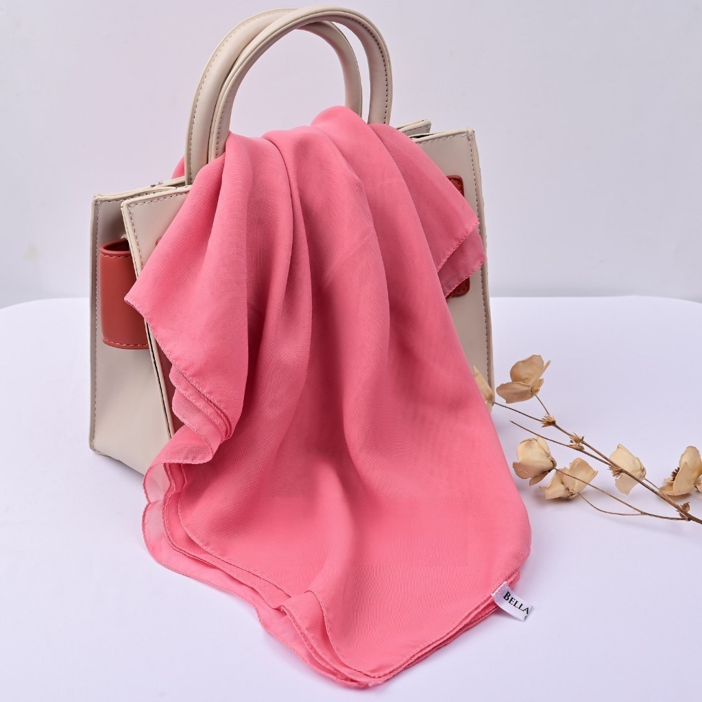 Hijab Bella Square Premium Anti Letoy 115cm x 115cm | Jilbab Segiempat Polos | Lilac Termurah