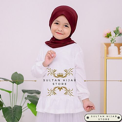 Jilbab Segitiga Instan Malay Anak Usia 1-3 th | Jilbab Segitiga Malay Anak Spandex Jersey