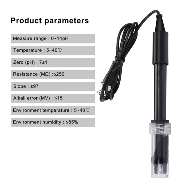 Sensor Probe Elektroda pH Meter Konektor BNC Komposit Akurat Alat Ukur Laboratorium Air Kolam Indust