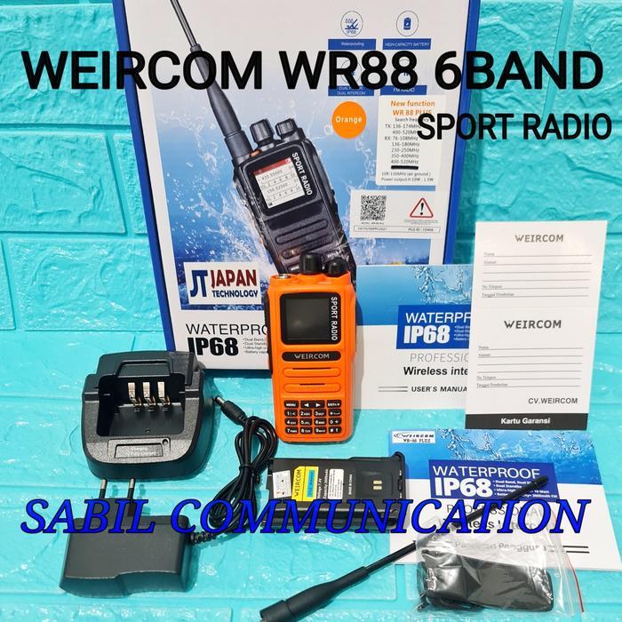 HT WEIRCOM WR88 PLUS 6BAND HT WEIRCOM SPORT RADIO WR 88 PLUS 6BAND ORI - Hitam