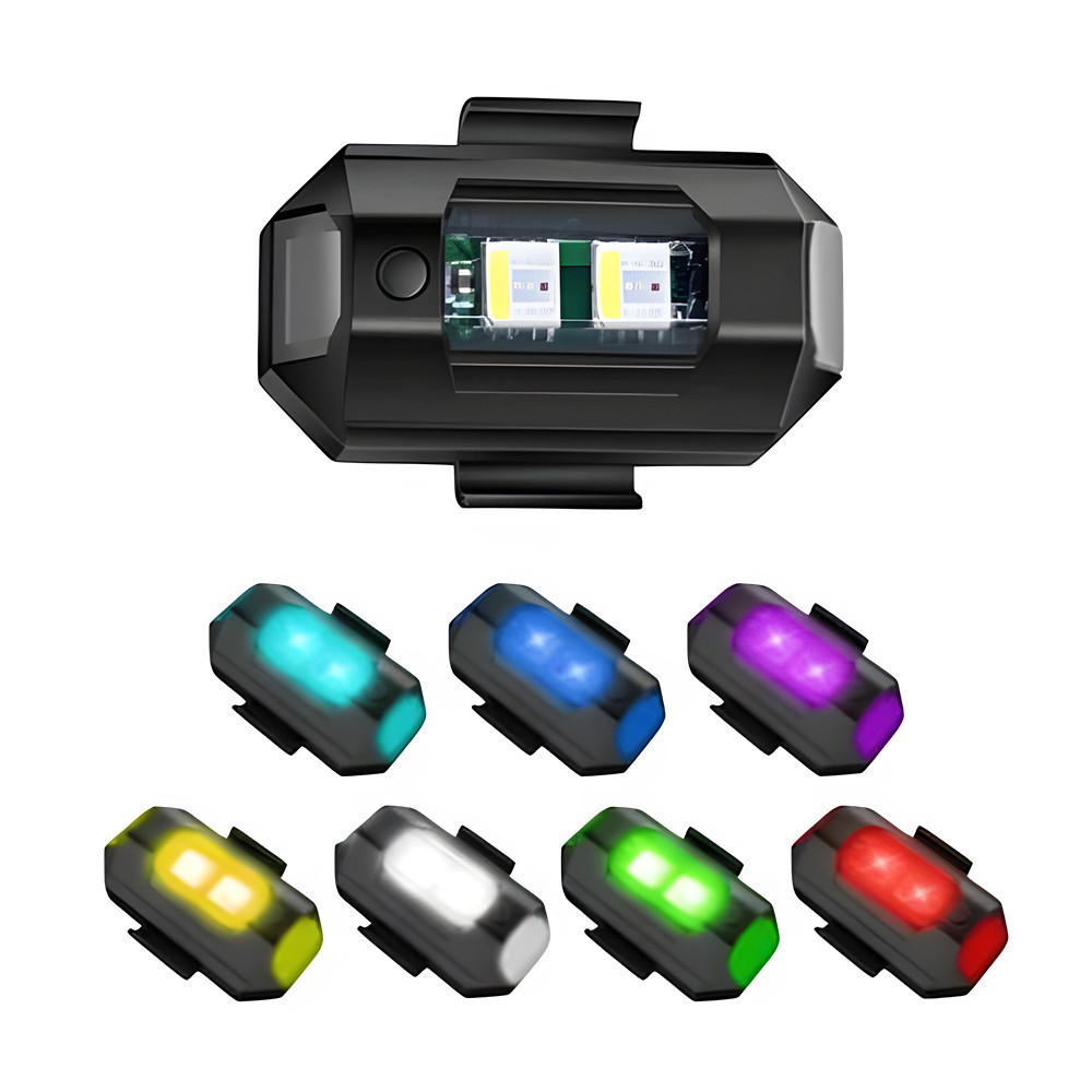 LAMPU LED MOTOR SEPEDA KEDIP PESAWAT FLASH TANPA KABEL RGB WARNA WARNI