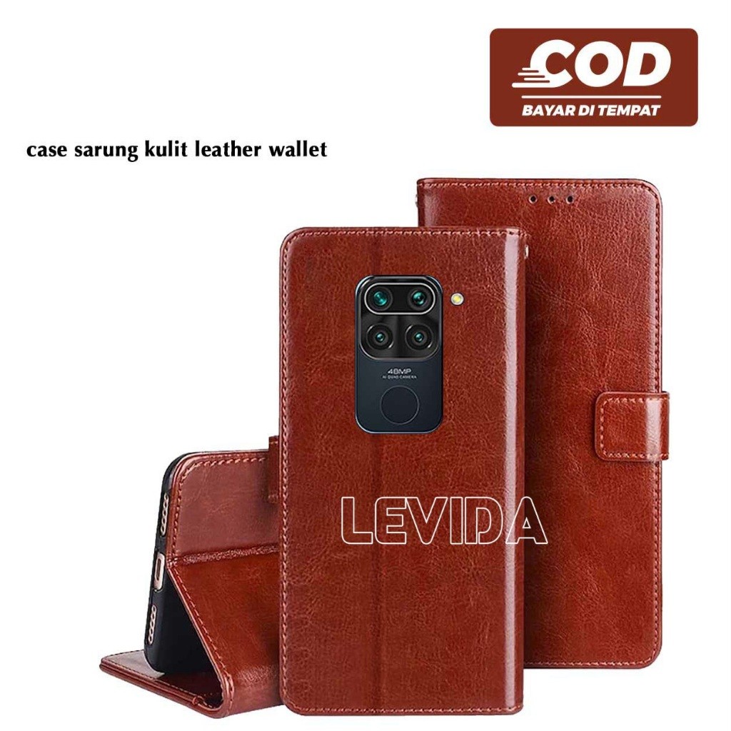 Flip Cover Kulit Leather Case Sarung Buku Kulit Case Redmi Note 9 Redmi Note 9 Pro Redmi Note 10 4G 
