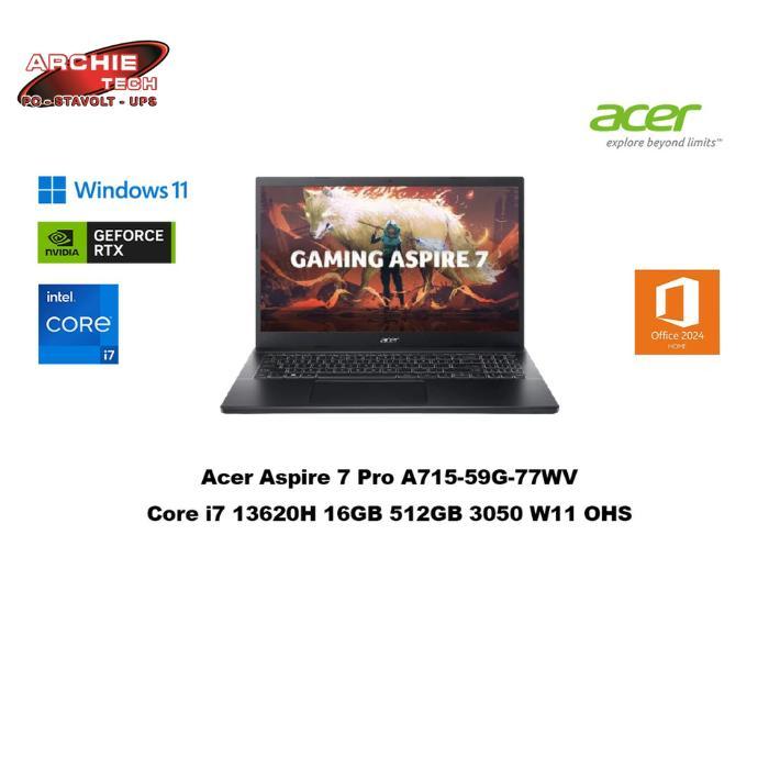 Acer Aspire 7 Pro A71559G 77WV Core i7 13620H 16GB 512GB 3050 W11 OHS
