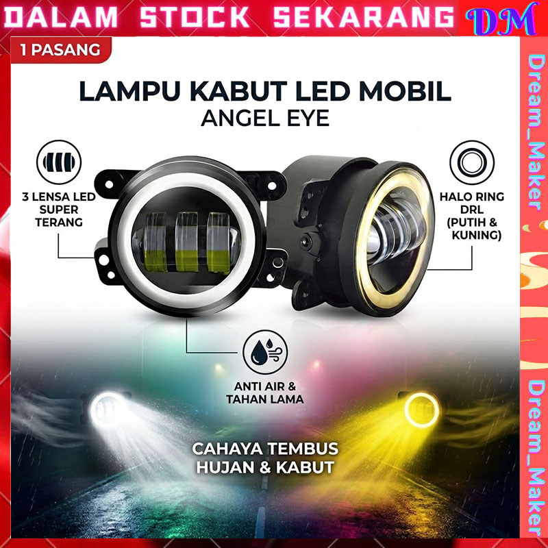 (COD)2PCS Foglamp Daymaker 4 Inch Mobil Universal /Foglamp Led Projector /Lampu LED Foglamp Daymaker