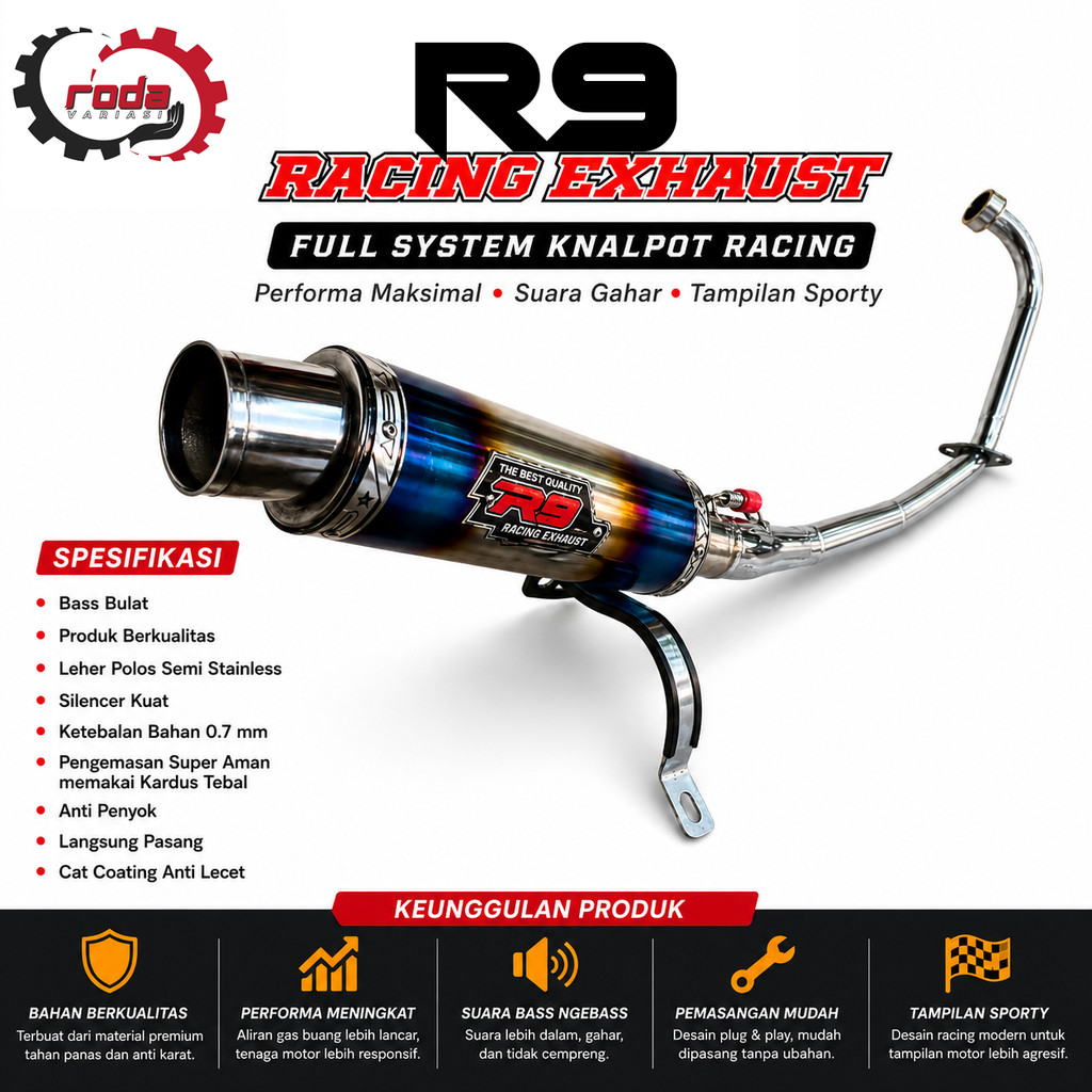Knalpot Racing R9 mughello bluemoon satriya fu jupiter mx old new satria fu karbu
