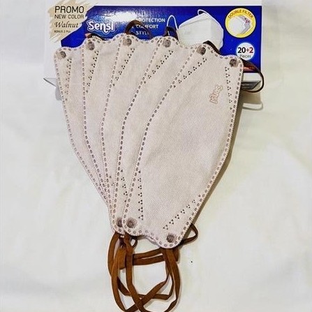 Masker Sensi Convex mask 5 ply Earloop isi 20 Masker Medis SENSI putih - Walnut
