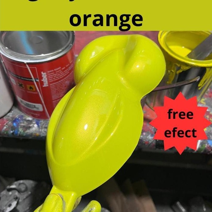 cat kuning lemon free xeralik orange efect/cat kuning kuning metalik free xeralik MURAH