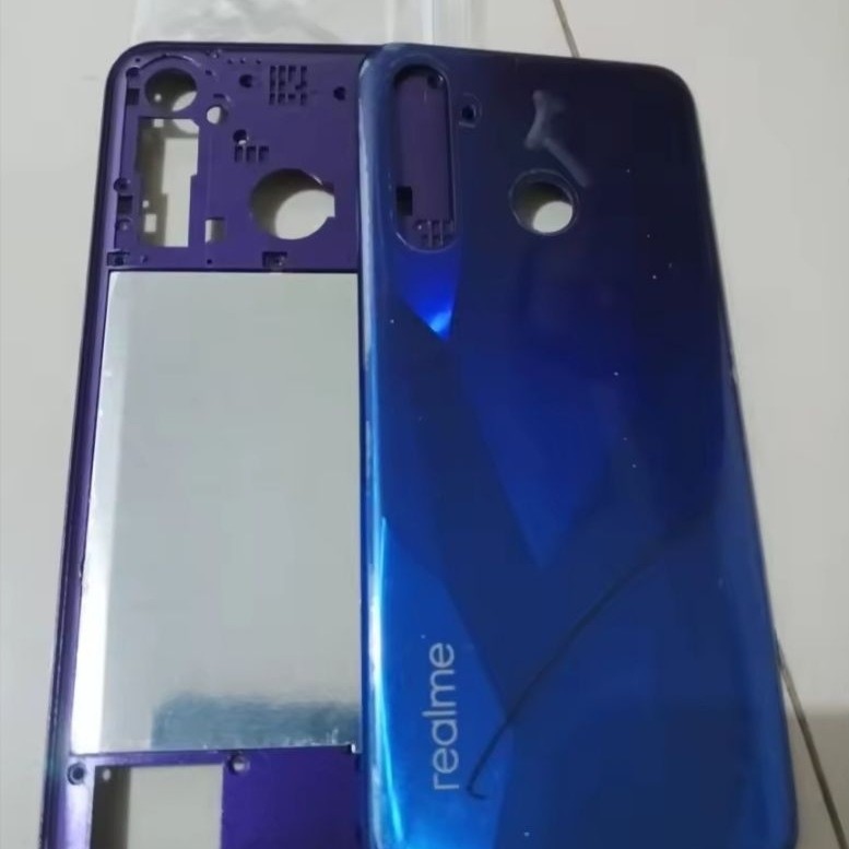 CASING HOUSING REALME 5 PRO BAKCDOR+BEZZEL.