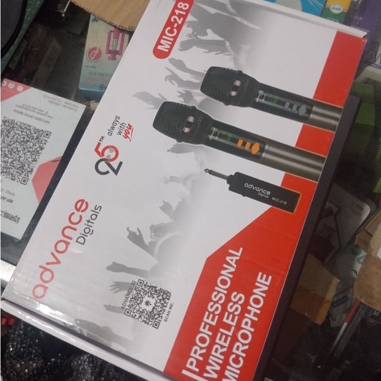 mic wireless advance 218 double mic suara jernih
