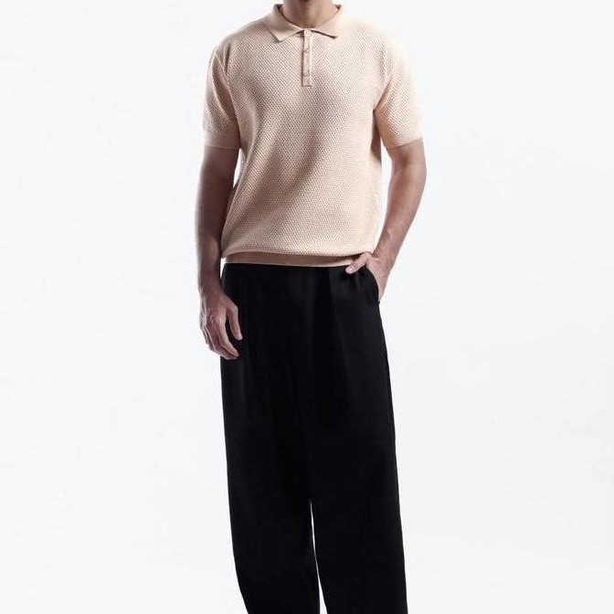 Heymale Danzell Polo Knit Textured Kaos Polo Knit Pria