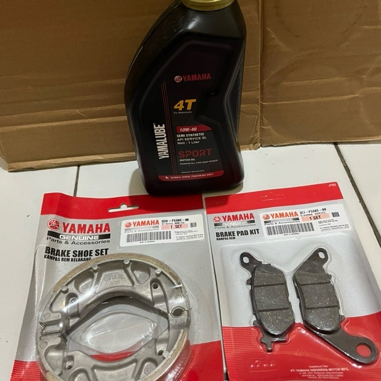 PAKET HEMAT OLI YAMALUB SPORT + KAMPAS REM DEPAN + KAMPAS REM BELAKANG MOTOR VIXION OLD VIXION NEW
