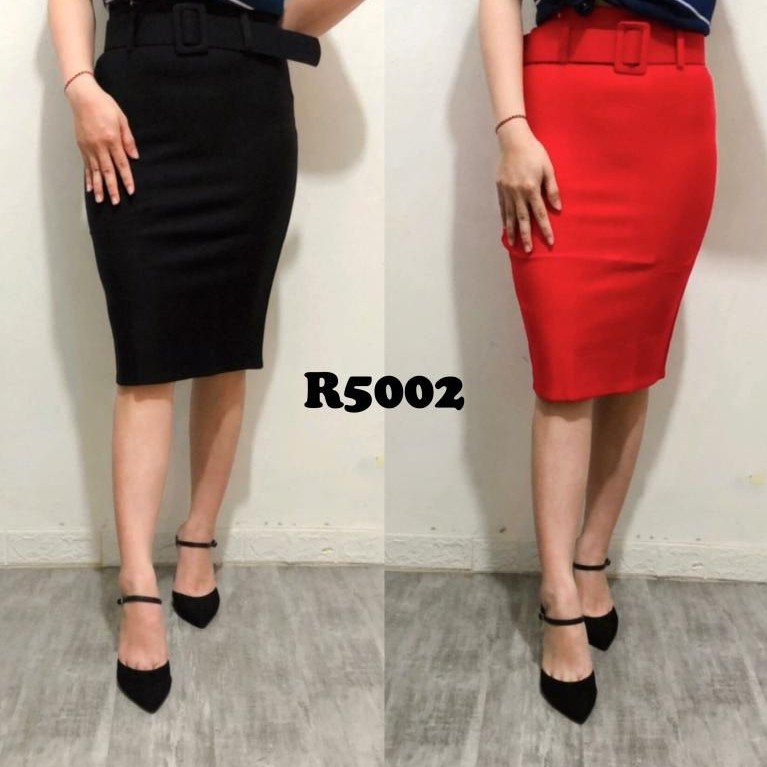 Rok span 002 Pakaian kantor Rok sebetis 7/8 Rok kantor ROK KERJA PENDEK PREMIUM MODEL SPAN BELAH BEL