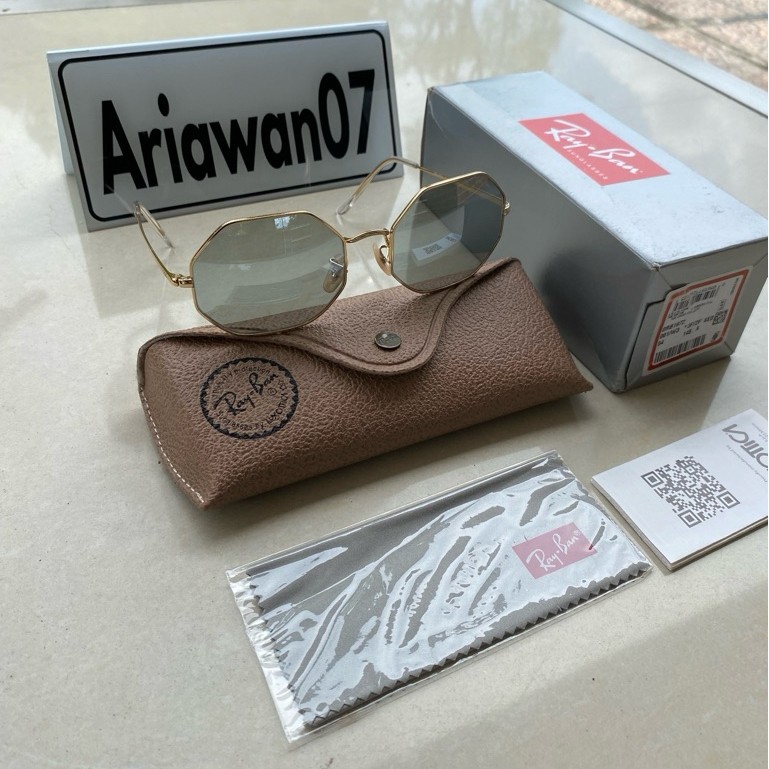 kacamata ray-ban RB1972  OCTAGON 001/W3 sz 54 untuk siang malam