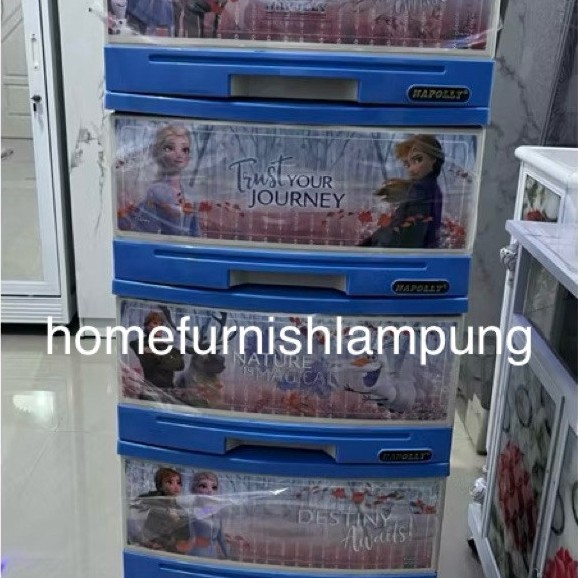 Lemari Laci 5 Susun Karakter Frozen Plastik Tebal | homefurnishlampung