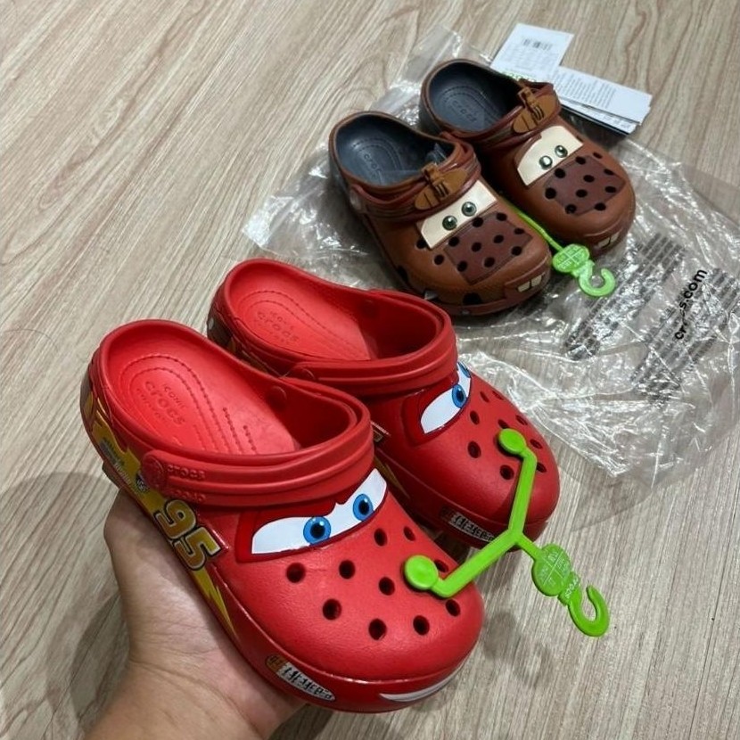 terbaru sandal crocs anak cars led / crocs cars lampu / sandal crocs cars led