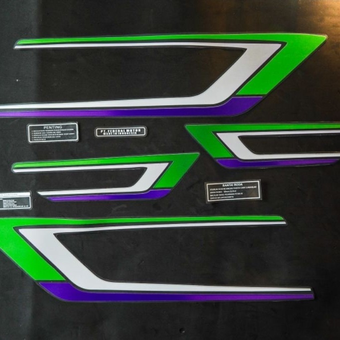 striping gl 100 cdi transparan hijau ungu