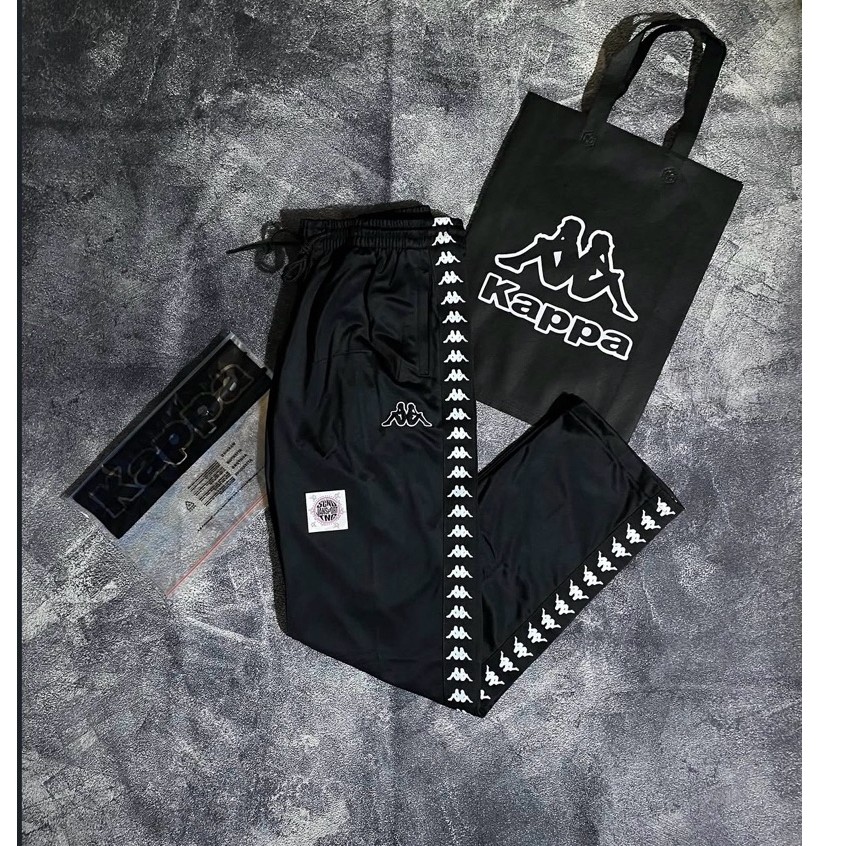 TRACKPANTS KAPPA TAPPED BLACK ORIGINAL