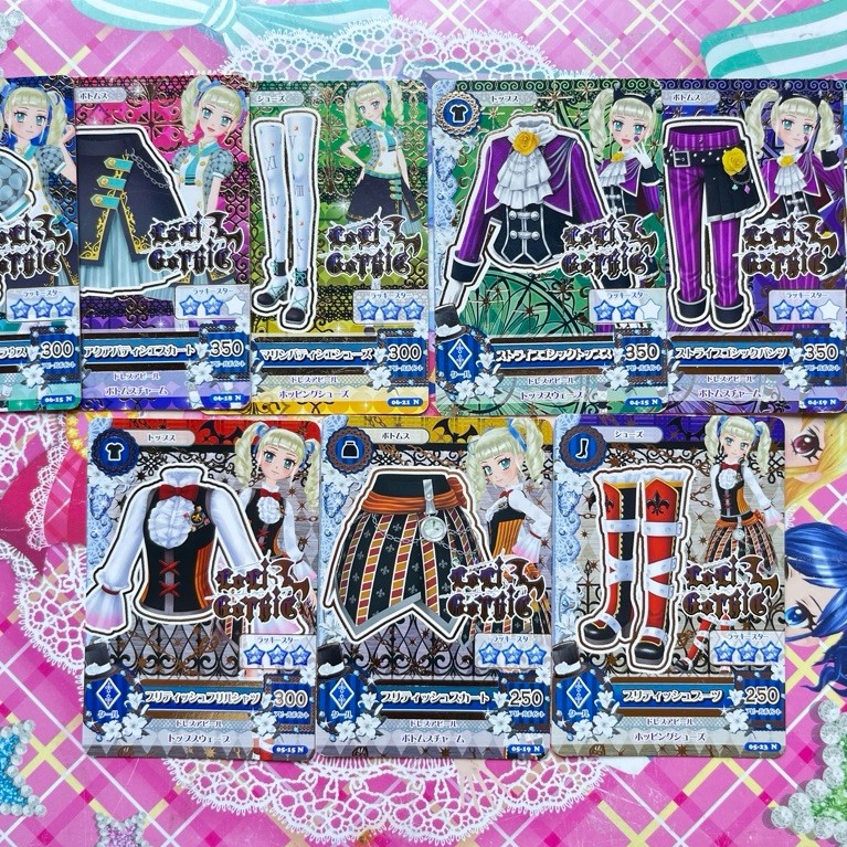 Kartu Aikatsu Loli Gothic Jepang Set Yurika Todo Gothic Stripe British Aqua Bakery Patissier Origina