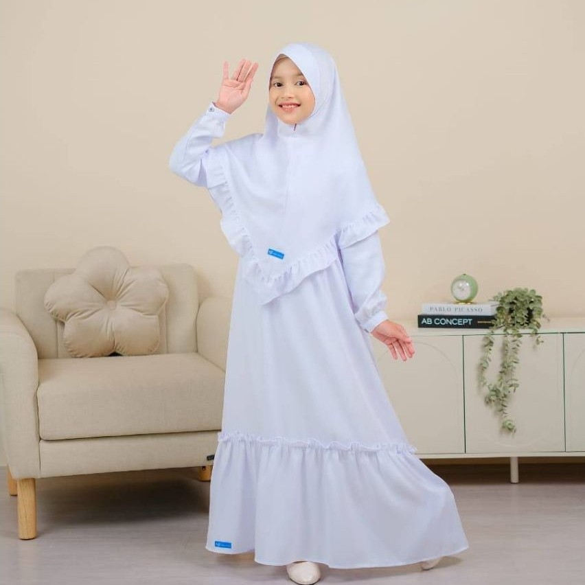 GAMIS MANASIK ANAK & REMAJA || GAMIS PUTIH SET JILBAB by NUBINTANG