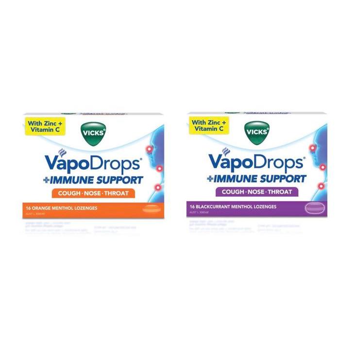 vicks vapodrops immune support 16 lozenges - Orange