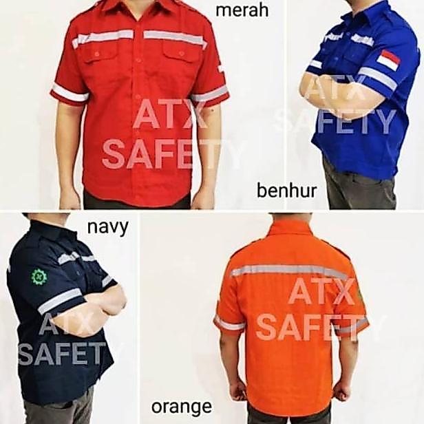 ''Terlaris" Kemeja Safety Pendek Wearpack Safety Atx/ Atasan Safety / Kemeja Safety / Seragam Proyek