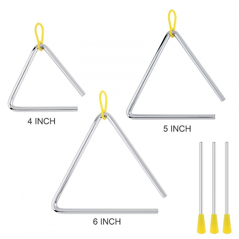 Triangle Alat Musik Stainless Stell 4/5/6 Inci Mainan Musik Triangle Mainan Instrument Triangle