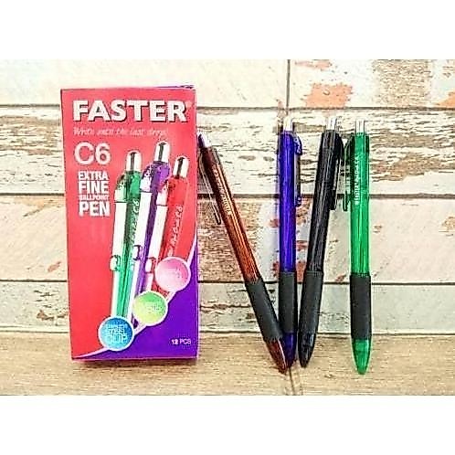 Katonno- Kaku- Pulpen       Faster C6   Tinta Hitam Berkualitas Merah Stationery