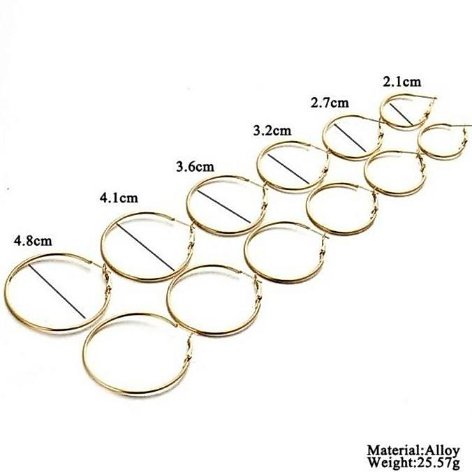 6 pasang Anting Bulat Lingkaran Polos Anting Bulat Perhiasan Earrings