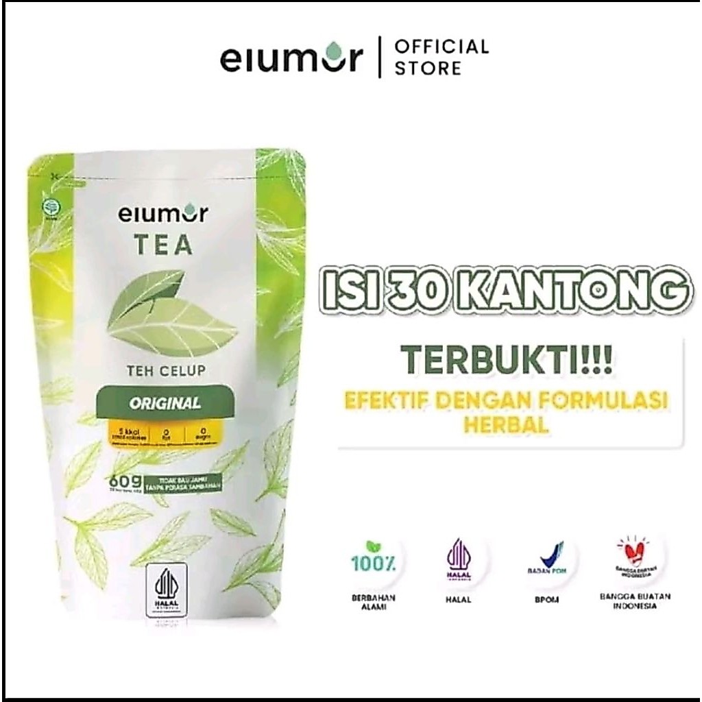 Elumor Slimming Tea - Teh Pelangsing Elumor Original Isi 30