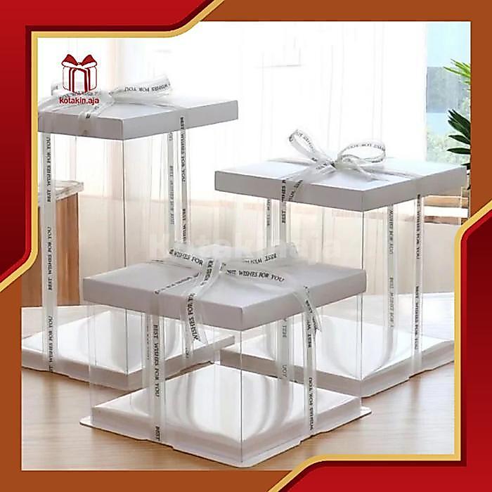 Kotak kado transparan / Box mika transparan / Box Kue Mika / Box Kue Tart mika / Box kue mika