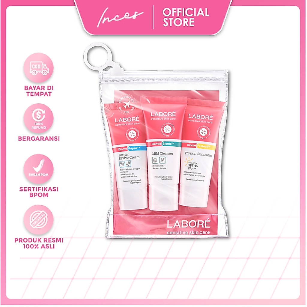 INCES - LABORÉ Sensitive Skin Care On-The-Go Minis - Travel Size Skincare Kit