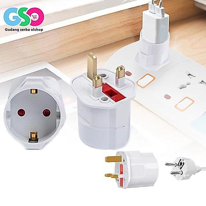 KOLBUNE Konverter EU to UK Adapter Fuse 13A Over Steker Kaki 2 ke 3 Plug BS1363 untuk Komputer APC U